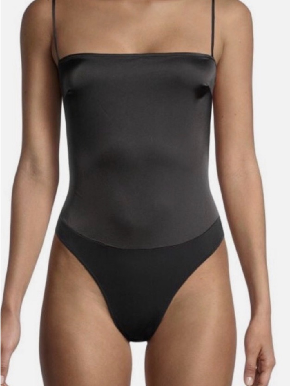 DANIELLE BERNSTEIN Black Slim-Strap Bodysuit NWOT